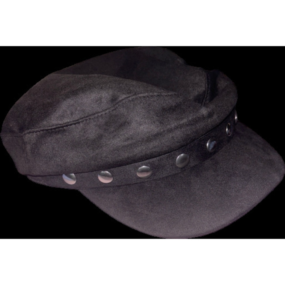 Lulus Wilfreda Black Suede Studded Cabbie Hat